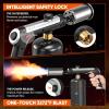 Propane Torch,3272°F Flame Thrower Gun with Adjustable Flame & Safety Lock, Powerful Grill & Cooking Blow Torch for Searing Steak, Sous Vide, BBQ And DIY (Tank Not Included)