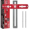Cabinet Hardware Jig,Adjustable Cabinet Handle Template Tool for Knobs,Handles and Pulls,Straight Alignment Holes Drill Guide Self Centering Punch Locator for Drawer Cabinet Installation(6 Holes)