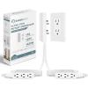 Outlet Concealer Power Strip-Outlet Cover Extender with 3AC Outlets-5ft Flat Plug Extension Cord,Universal Size,1625W for Kitchen, Home and Office,Child & Pet Safe(Dual 5 Foot)(dual 5ft (AC ports))