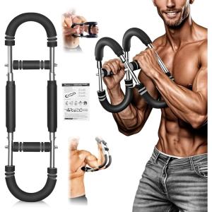 Twister Arm Trainer, Adjustable Spring Chest Expander and Forearm Strengthener, Triceps, Biceps, Shoulder, Back & Thigh Workout bar Equipment, Portable Upper Body Exerciser for Home Fitness(70-110 lbs)