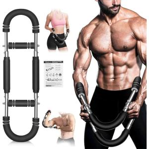 Twister Arm Trainer, Adjustable Spring Chest Expander and Forearm Strengthener, Triceps, Biceps, Shoulder, Back & Thigh Workout bar Equipment, Portable Upper Body Exerciser for Home Fitness(20-60 lbs)