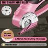 Cordless Electric Scissors, 4V Rechargeable Cardboard Cutter, Cordless Box Cutter, Powerful Cardboard Scissors with Blade, LED Light, Safety Lock for Cutting Fabric Leather(Rotary Cutter with Carrying Case (Pink))
