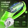 Cordless Electric Scissors, 4V Rechargeable Cardboard Cutter, Cordless Box Cutter, Powerful Cardboard Scissors with Blade, LED Light, Safety Lock for Cutting Fabric Leather(Boxed Rotary Cutter(Light Green))