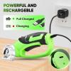 Cordless Electric Scissors, 4V Rechargeable Cardboard Cutter, Cordless Box Cutter, Powerful Cardboard Scissors with Blade, LED Light, Safety Lock for Cutting Fabric Leather(Rotary Cutter with Carrying Case(Light Green))