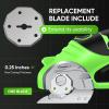 Cordless Electric Scissors, 4V Rechargeable Cardboard Cutter, Cordless Box Cutter, Powerful Cardboard Scissors with Blade, LED Light, Safety Lock for Cutting Fabric Leather(Boxed Rotary Cutter(Light Green))