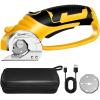 Cordless Electric Scissors, 4V Rechargeable Cardboard Cutter, Cordless Box Cutter, Powerful Cardboard Scissors with Blade, LED Light, Safety Lock for Cutting Fabric Leather(Rotary Cutter with Carrying Case (Standard))