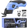Cordless Electric Scissors, Fabric Scissors, Powerful Pinking Shears, Rechargeable Cardboard Cutter (Blue-Bag(2 Tungsten Blade))(blue-box(1 tungsten steel blade))