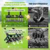 Sakerplus Aerator Lawn Tool, Spike Lawn Aerator with Auto-Return Self-Cleaning Tines, Anti-Fatigue Comfort Pad, Reinforced Anti-Breakage Joints, 15 Steel Tines for Garden Healthy Grass Aeration-Orange(Pro-Black Handle)