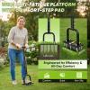 Sakerplus Aerator Lawn Tool, Spike Lawn Aerator with Auto-Return Self-Cleaning Tines, Anti-Fatigue Comfort Pad, Reinforced Anti-Breakage Joints, 15 Steel Tines for Garden Healthy Grass Aeration-Orange(Pro-Orange Handle)