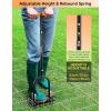 Sakerplus Aerator Lawn Tool, Spike Lawn Aerator with Auto-Return Self-Cleaning Tines, Anti-Fatigue Comfort Pad, Reinforced Anti-Breakage Joints, 15 Steel Tines for Garden Healthy Grass Aeration-Orange(Orange Handle)
