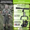 Sakerplus Aerator Lawn Tool, Spike Lawn Aerator with Auto-Return Self-Cleaning Tines, Anti-Fatigue Comfort Pad, Reinforced Anti-Breakage Joints, 15 Steel Tines for Garden Healthy Grass Aeration-Orange(Pro-Black Handle)