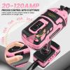 Sakerplus Portable Welding Machine, Handheld Welder Machine 110V, ARC Portable Welder with IGBT Inverter 5 Variable Current Adjustment, 30pcs 3/32″ Wire Rods, Welding Helmet, Carring Case Included(Pink  25pc Wire Rods)