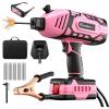 Sakerplus Portable Welding Machine, Handheld Welder Machine 110V, ARC Portable Welder with IGBT Inverter 5 Variable Current Adjustment, 30pcs 3/32″ Wire Rods, Welding Helmet, Carring Case Included(Pink  25pc Wire Rods)