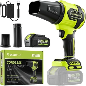 Sakerplus Cordless Leaf Blower, Portable Dust Cleaner Cordless, Handheld Blower, Hand Blowers for Lawn Care, Patio Cleaning, 4.0Ah Battery (Nozzles, 2 Batteries with Storage Case)((Nozzles 1 Battery))